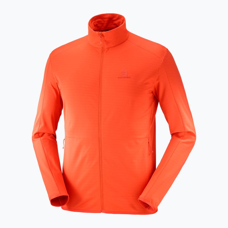 Giacca da trekking Salomon Outrack Full Zip Mid uomo rosso fuoco
