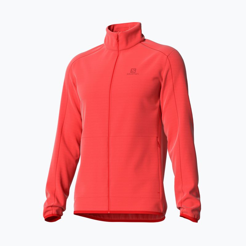 Giacca da trekking Salomon Outrack Full Zip Mid uomo rosso fuoco 2