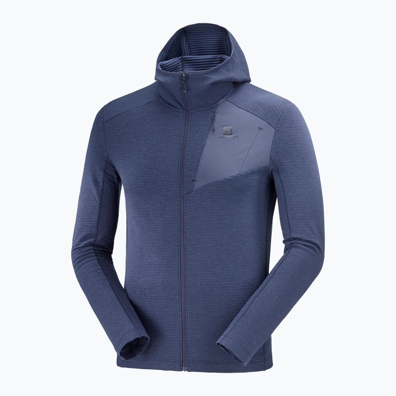 Felpa trekking da uomo Salomon Outline FZ Hoodie mood indigo