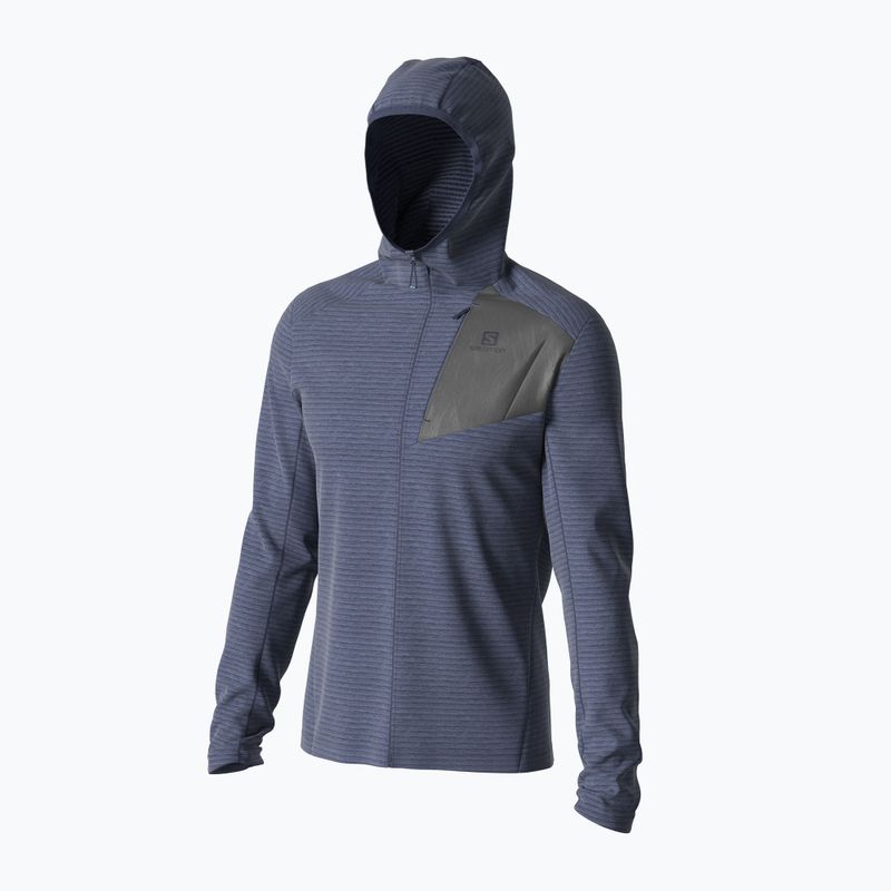 Felpa trekking da uomo Salomon Outline FZ Hoodie mood indigo 4