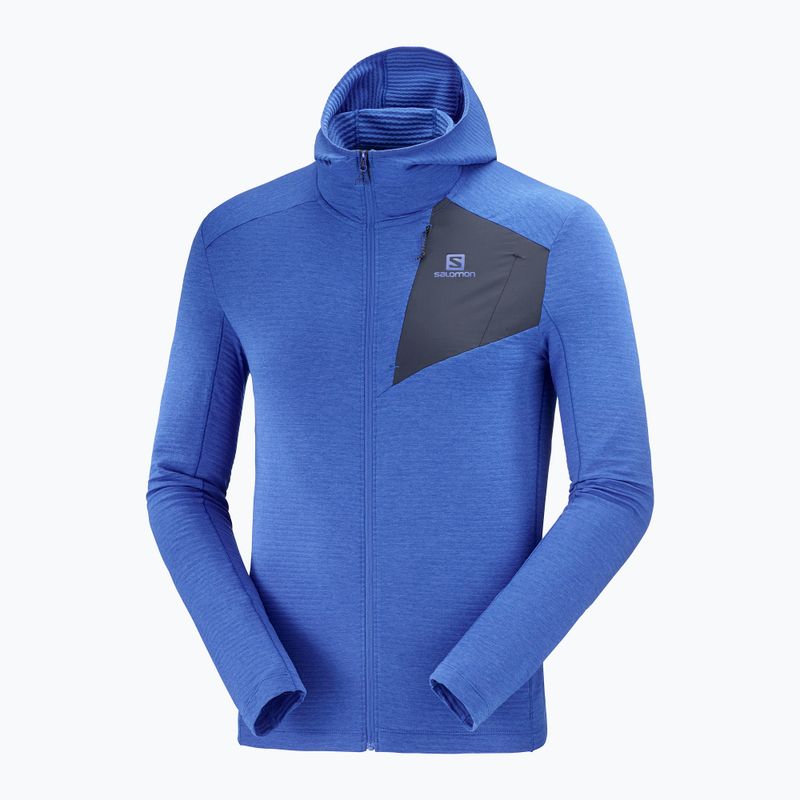 Felpa da trekking Salomon Outline FZ Hoodie Uomo blu nautico/nero
