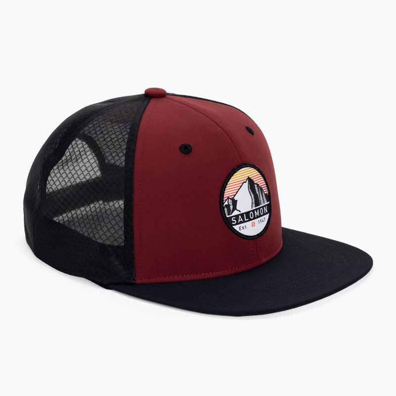 Berretto da baseball Salomon Trucker Flat cabernet/rosso fuoco