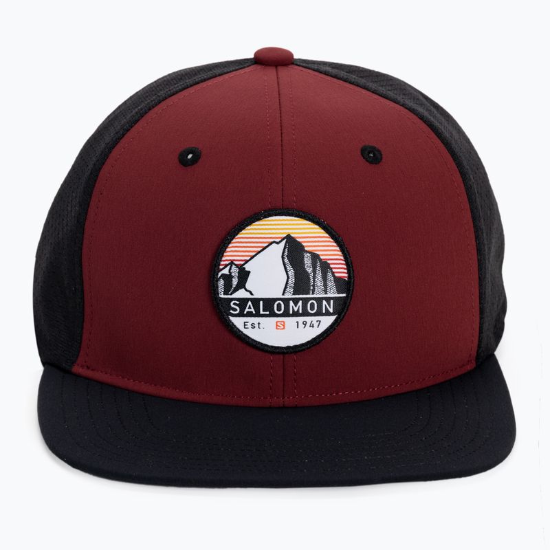Berretto da baseball Salomon Trucker Flat cabernet/rosso fuoco 4