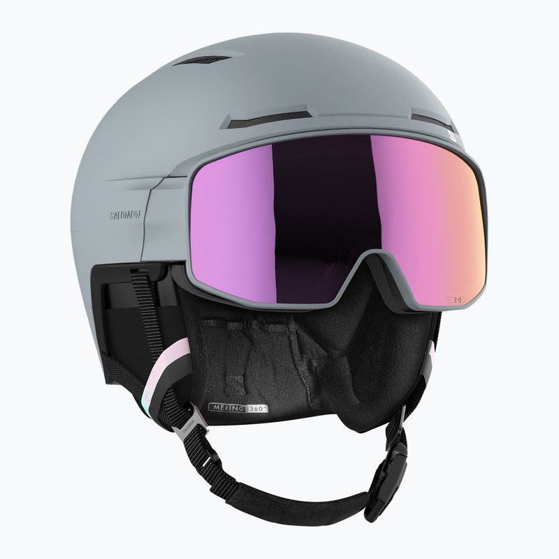 Casco da sci Salomon Driver Prime Sigma Plus ferro battuto/argento rosa/blu cielo 8