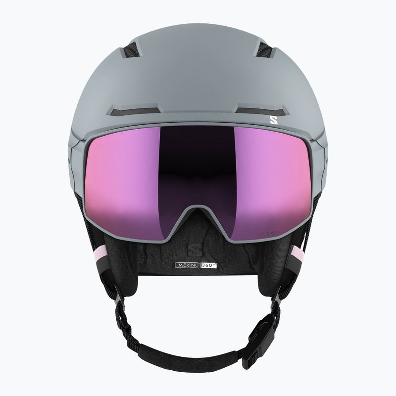 Casco da sci Salomon Driver Prime Sigma Plus ferro battuto/argento rosa/blu cielo 11