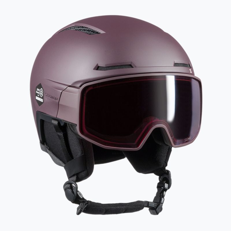 Casco da sci Salomon Driver Pro Sigma degustazione vino/rosa argento