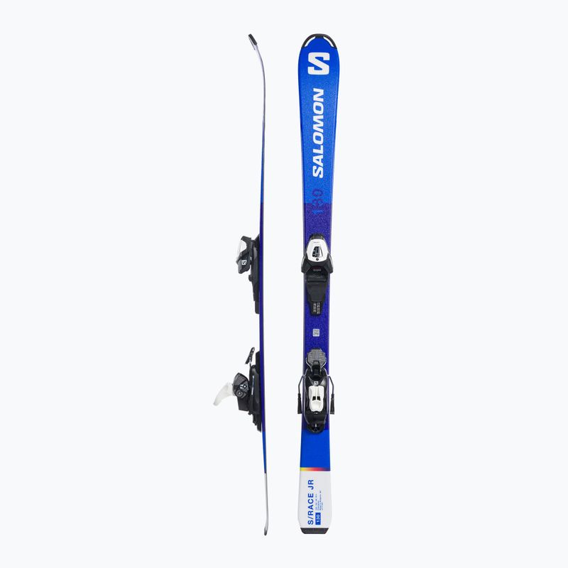 Sci da discesa per bambini Salomon S/Race M Jr. + attacchi L6 race blu/bianco 2