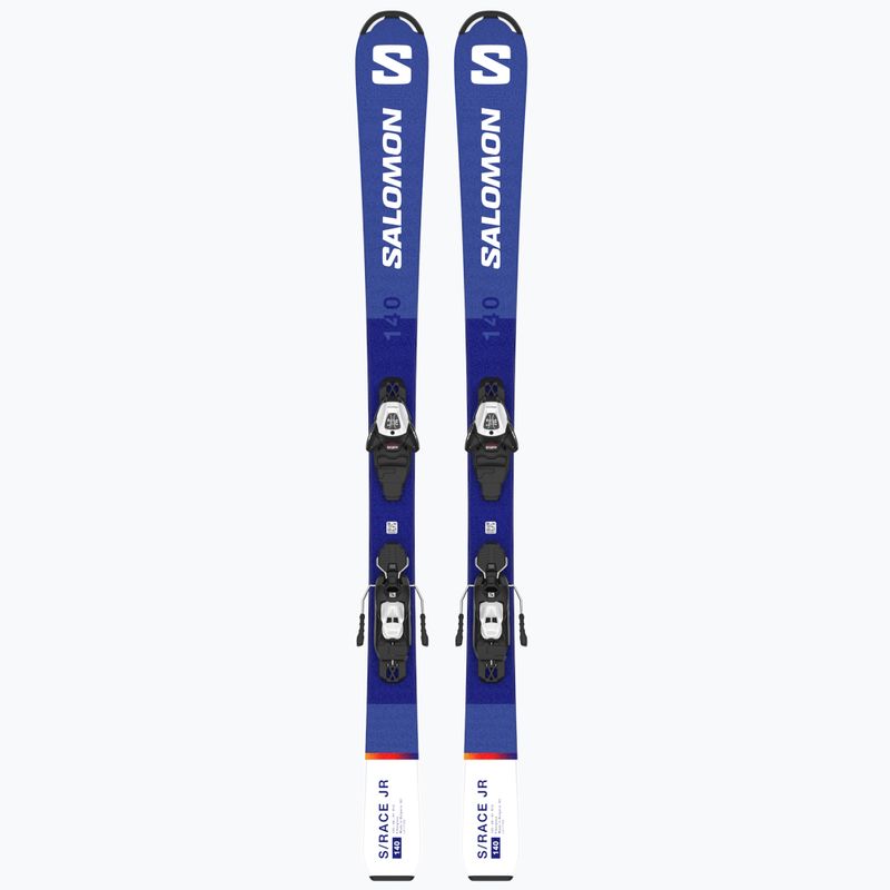 Sci da discesa per bambini Salomon S/Race M Jr. + attacchi L6 race blu/bianco 10