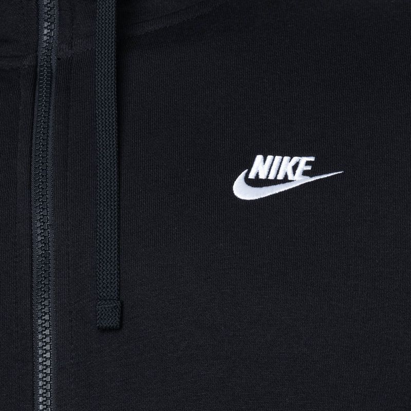 Uomo Nike Sportswear Club Hoodie FZ nero/nero/bianco 3