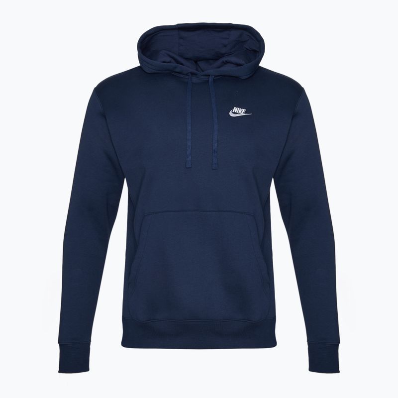 Uomo Nike Sportswear Club Fleece Hoodie midnight navy/midnight navy/white