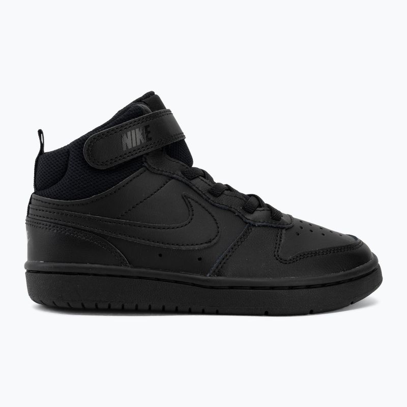 Scarpe per bambini Nike Court Borough Mid 2 black/black/black 2