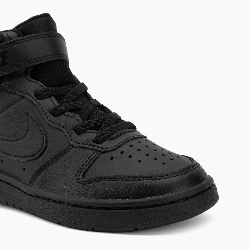 Scarpe per bambini Nike Court Borough Mid 2 black/black/black 7