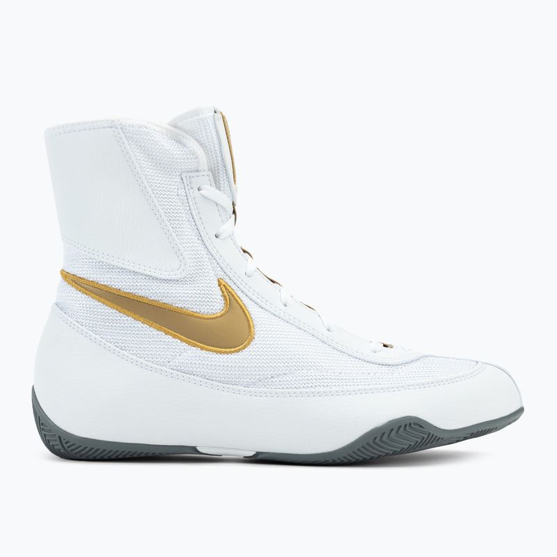 Scarpe da boxe Nike Machomai bianco/oro 2