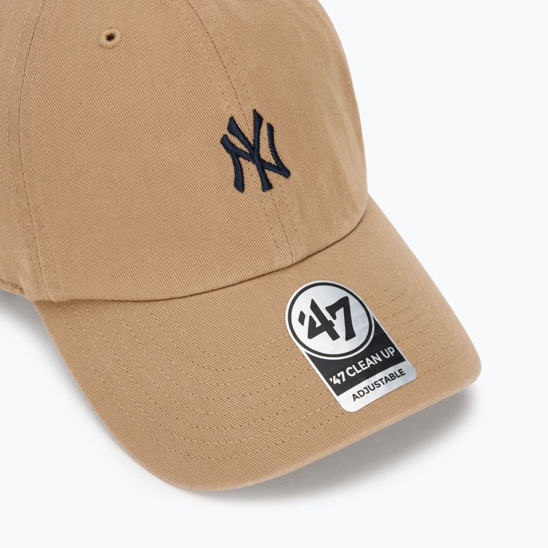 47 Brand MLB New York Yankees Base Runner cap CLEAN UP khaki 3