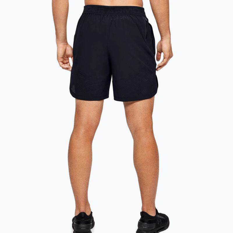 Pantaloncini da allenamento Under Armour UA Stretch-Woven da uomo nero/nero/saldatura metallizzata 4