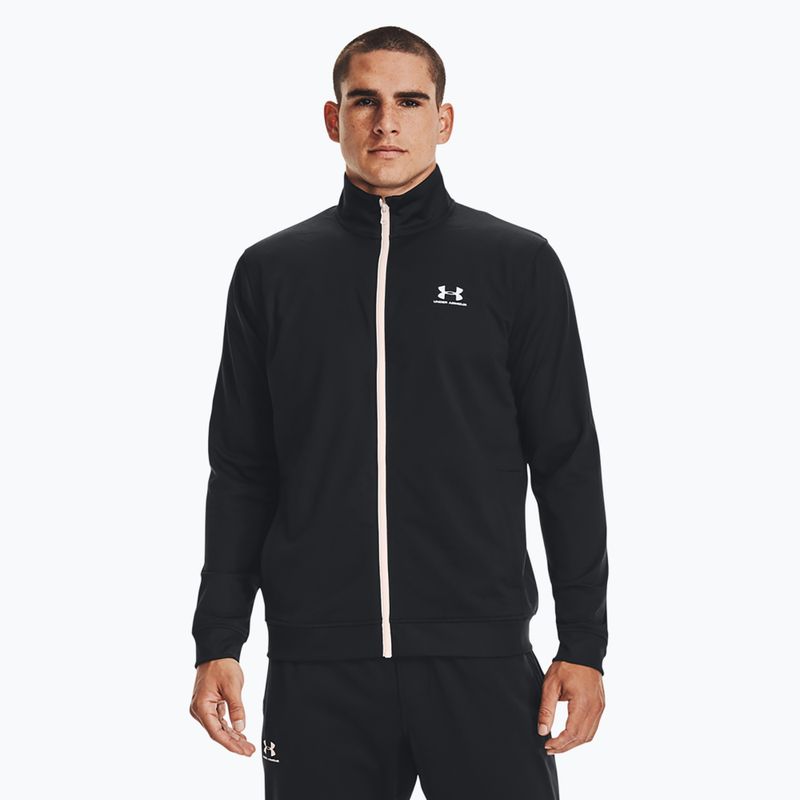 Felpa Under Armour Sportstyle Tricot da uomo, nero/bianco anice