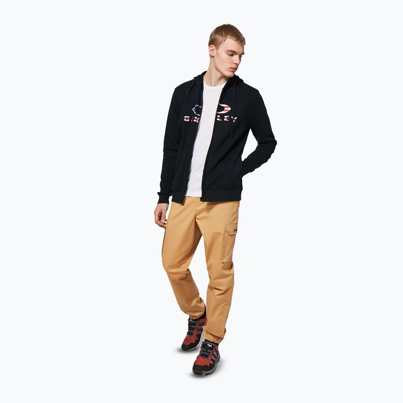 Felpa Oakley Bark 2.0 Hoodie FZ nero/bandiera americana da uomo 5