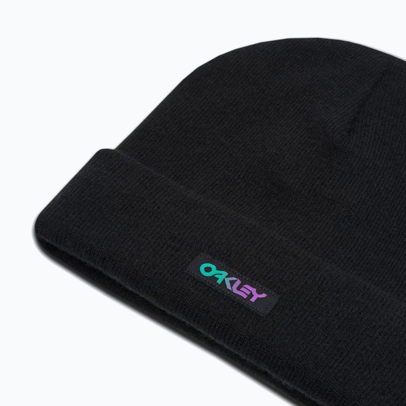 Oakley B1B Gradient Patch Beanie berretto invernale blackout 3