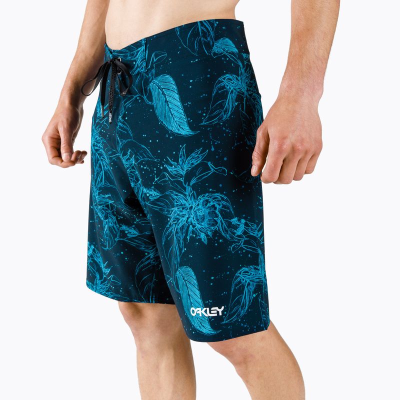 Pantaloncini da bagno Oakley Ohana Floral 20" da uomo con rana a fiori blu 2