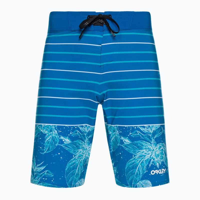 Pantaloncini da bagno Oakley Retro Split 21 da uomo, blu chiaro, a fiori e strisce