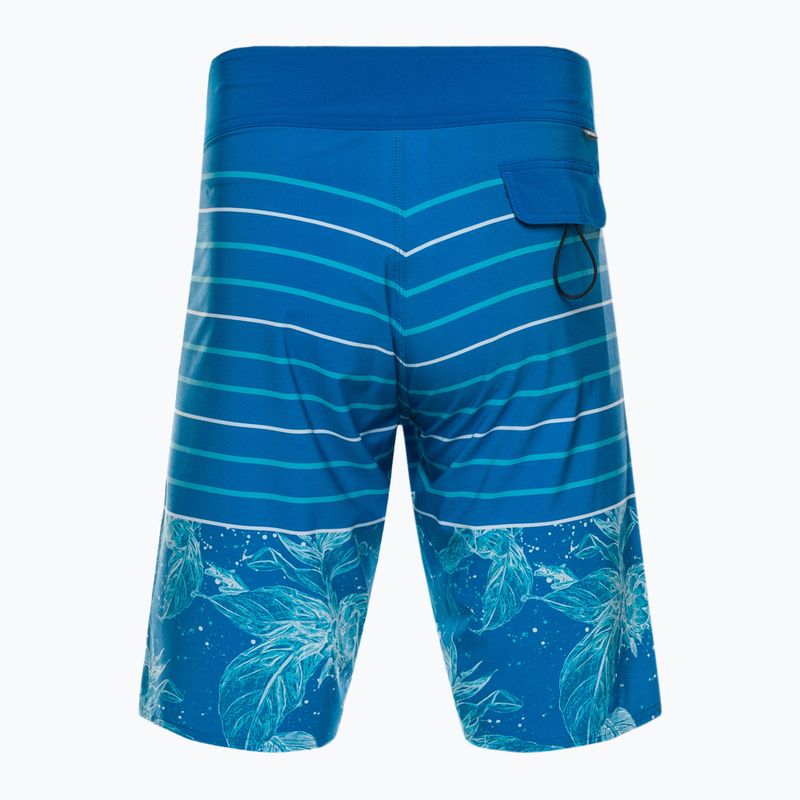 Pantaloncini da bagno Oakley Retro Split 21 da uomo, blu chiaro, a fiori e strisce 2