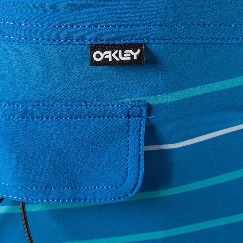 Pantaloncini da bagno Oakley Retro Split 21 da uomo, blu chiaro, a fiori e strisce 4