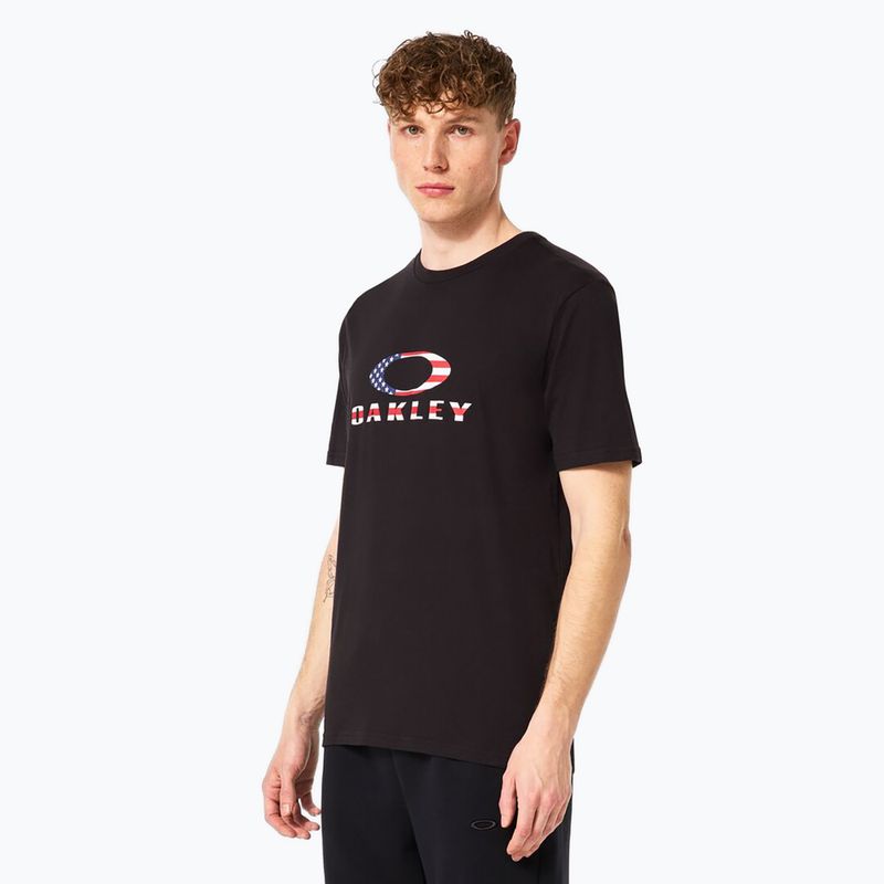 Maglietta Oakley O Bark 2.0 da uomo nero/bandiera americana 4