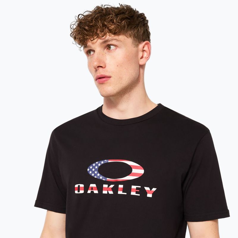 Maglietta Oakley O Bark 2.0 da uomo nero/bandiera americana 5