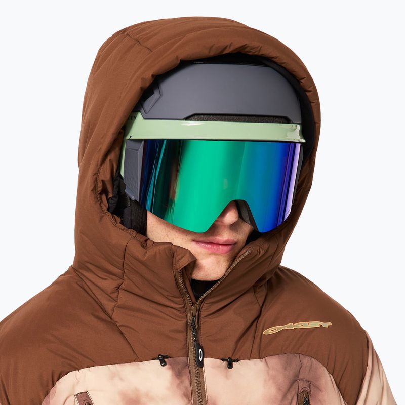 Giacca da snowboard Oakley TC Rykkinn marrone con stampa a nuvole da uomo 11