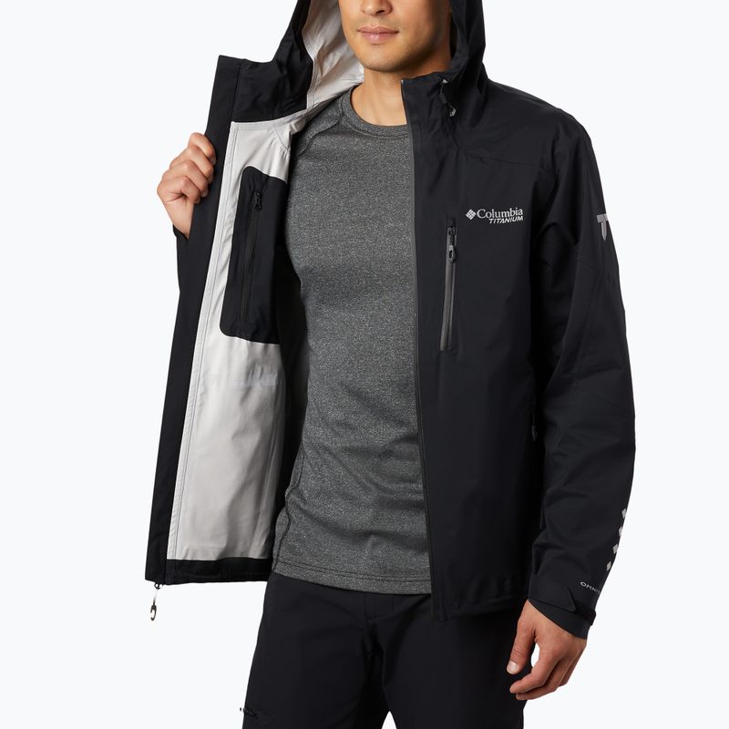 Giacca antipioggia Columbia Titan Pass 2.5L nera da uomo 4