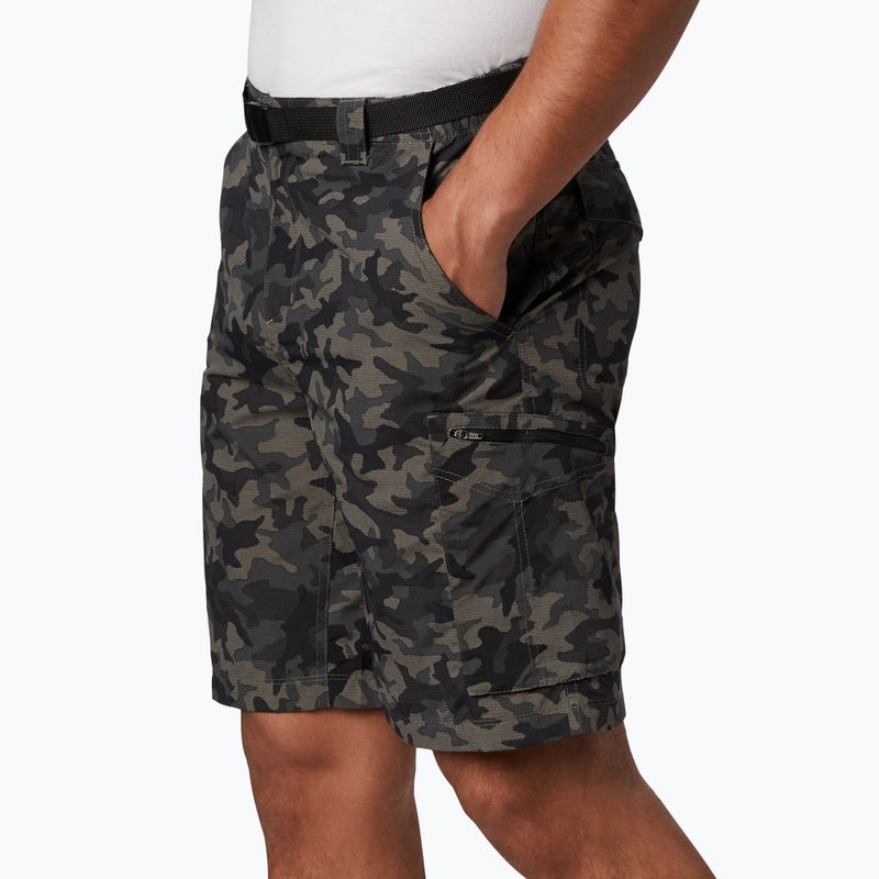 Pantaloncini da trekking Columbia Silver Ridge Printed Cargo da uomo, nero camo 2