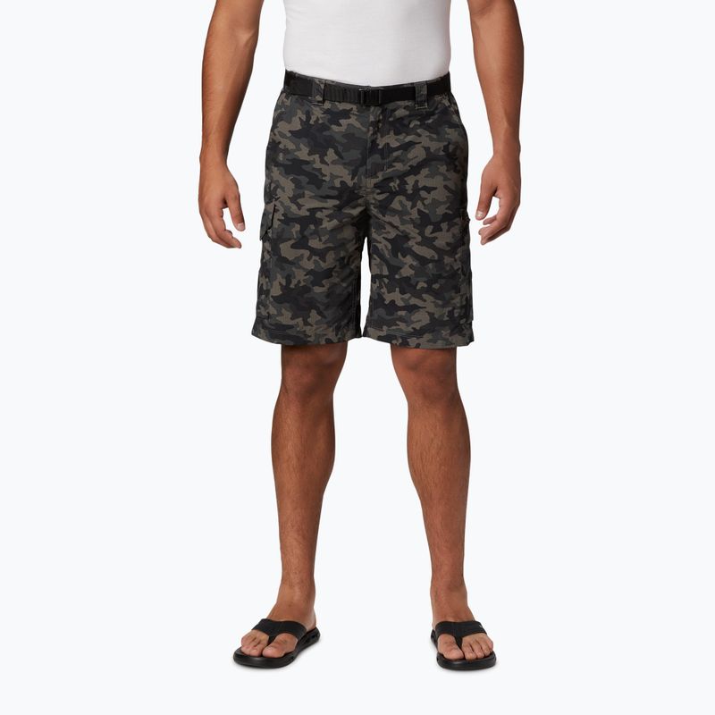 Pantaloncini da trekking Columbia Silver Ridge Printed Cargo da uomo, nero camo 5