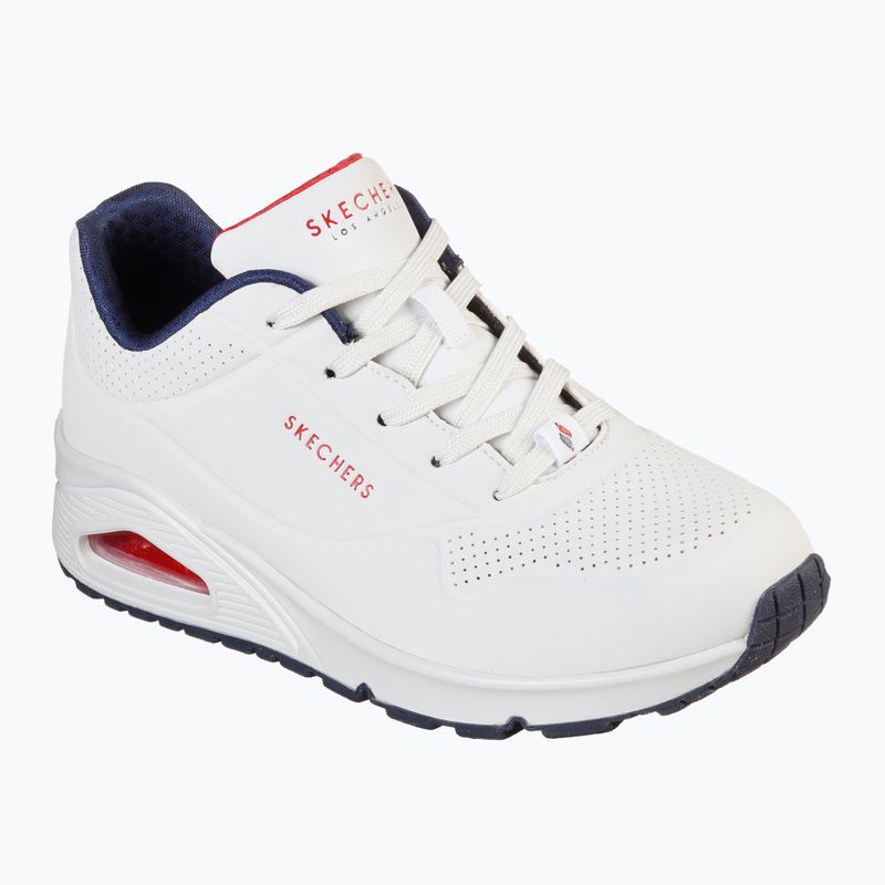 SKECHERS Uno Stand On Air scarpe da donna bianco durabuck/navy/rosso/mesh