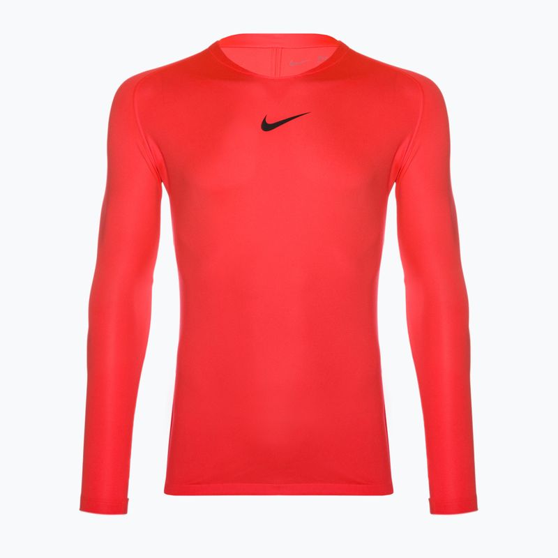 Maglia termica a manica lunga da uomo Nike Dri-FIT Park First Layer LS, colore nero e cremisi.