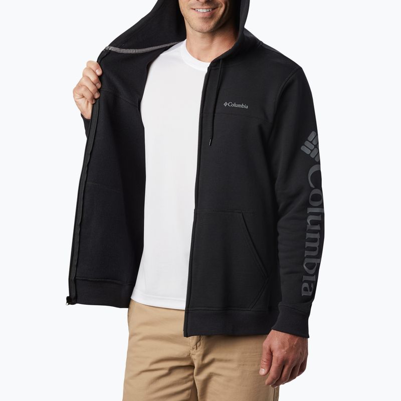 Felpa Columbia Logo Fleece Full Zip uomo nero/csc manica logo trekking 3