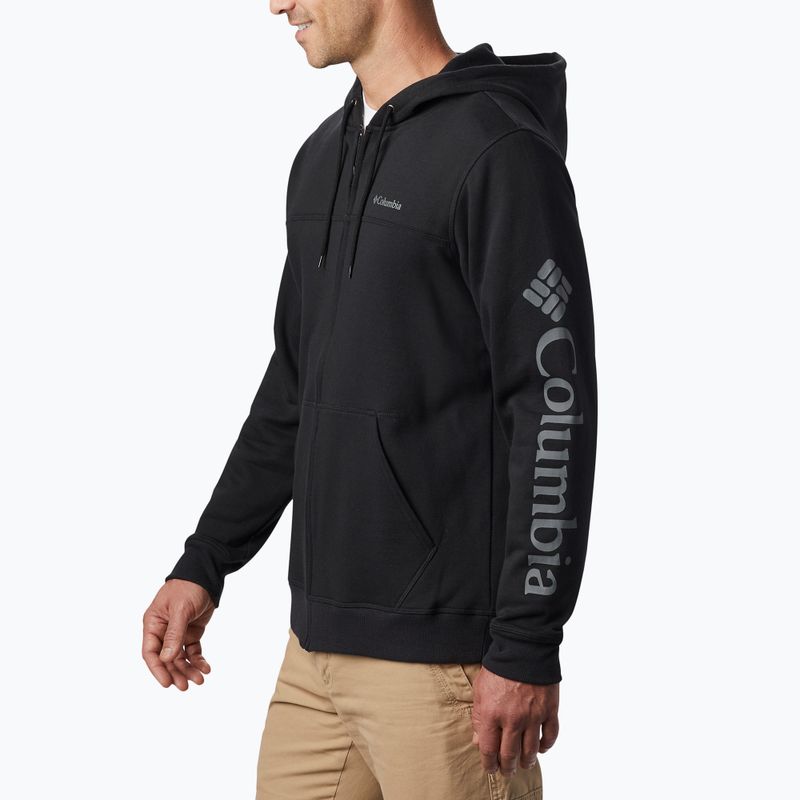 Felpa Columbia Logo Fleece Full Zip uomo nero/csc manica logo trekking 4
