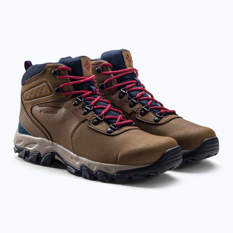 Columbia Newton Ridge Plus II Wp, stivali da trekking da uomo marrone chiaro/rosso velluto 5