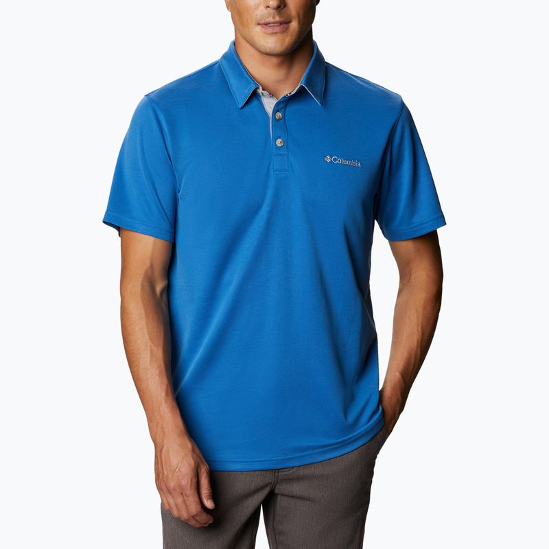 Columbia Nelson Point Polo, camicia da trekking da uomo color indaco brillante