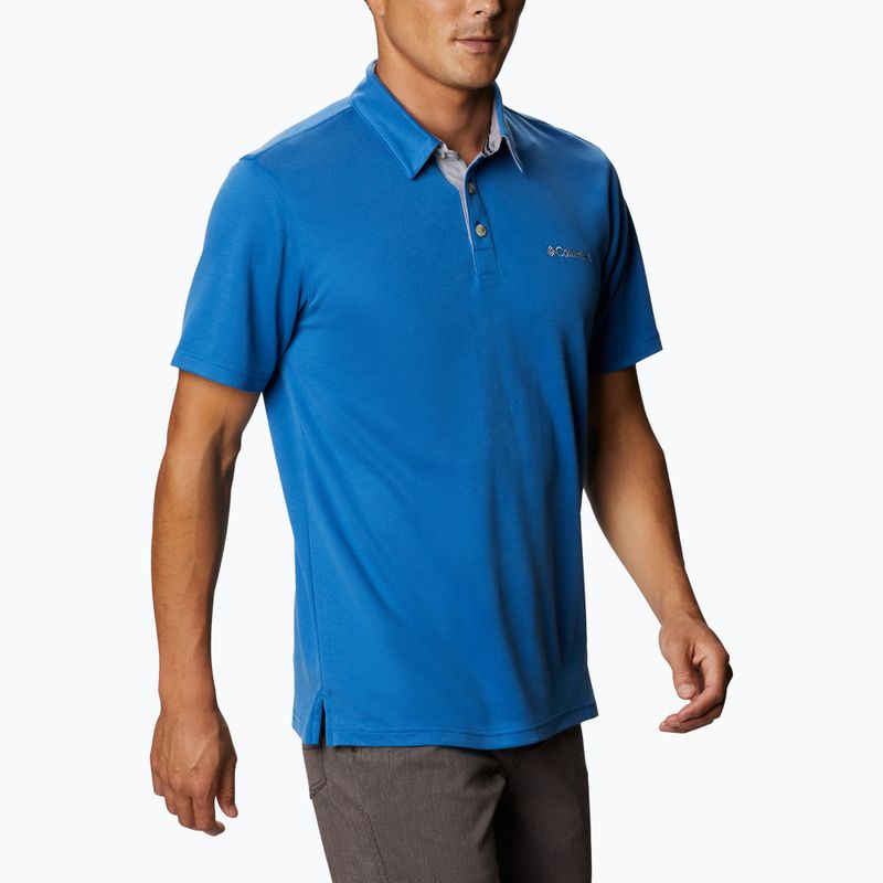 Columbia Nelson Point Polo, camicia da trekking da uomo color indaco brillante 3