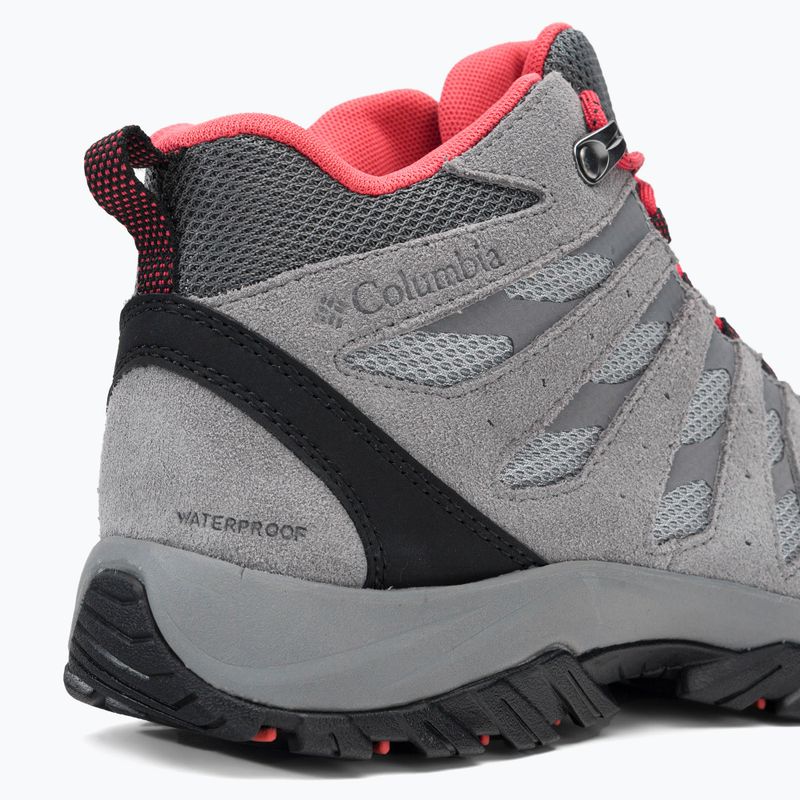 Stivali da trekking da donna Columbia Redmond III Mid Wp vapore/corallo rosso 8