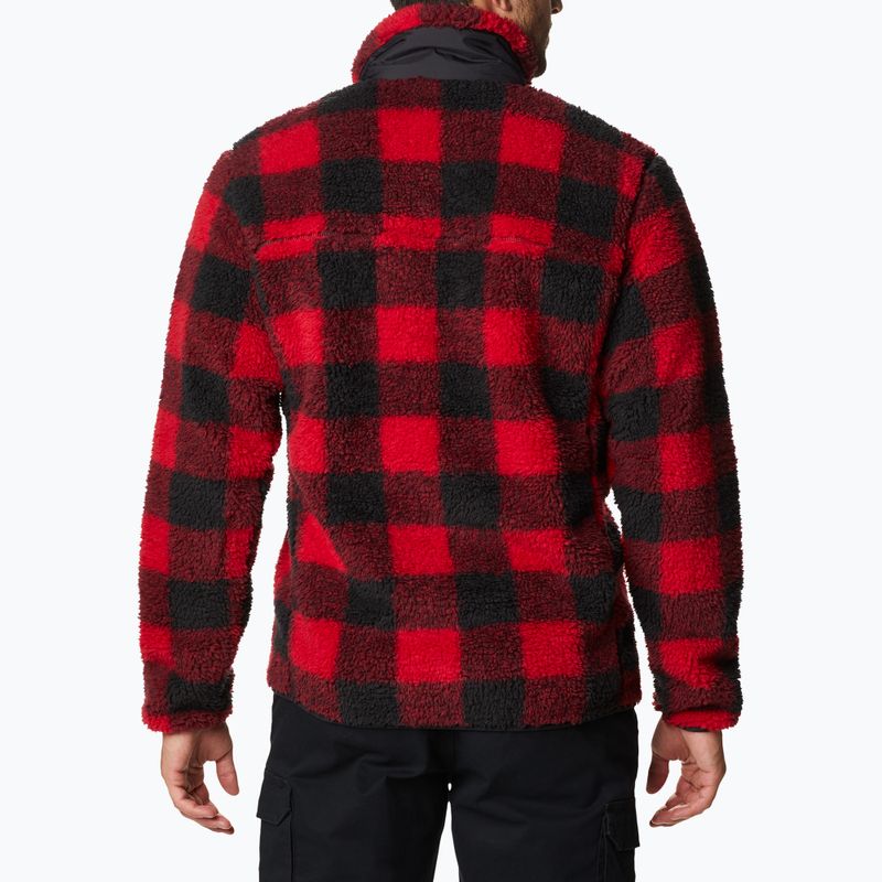 Felpa trekking uomo Columbia Winter Pass Print Fleece mountain red check 2