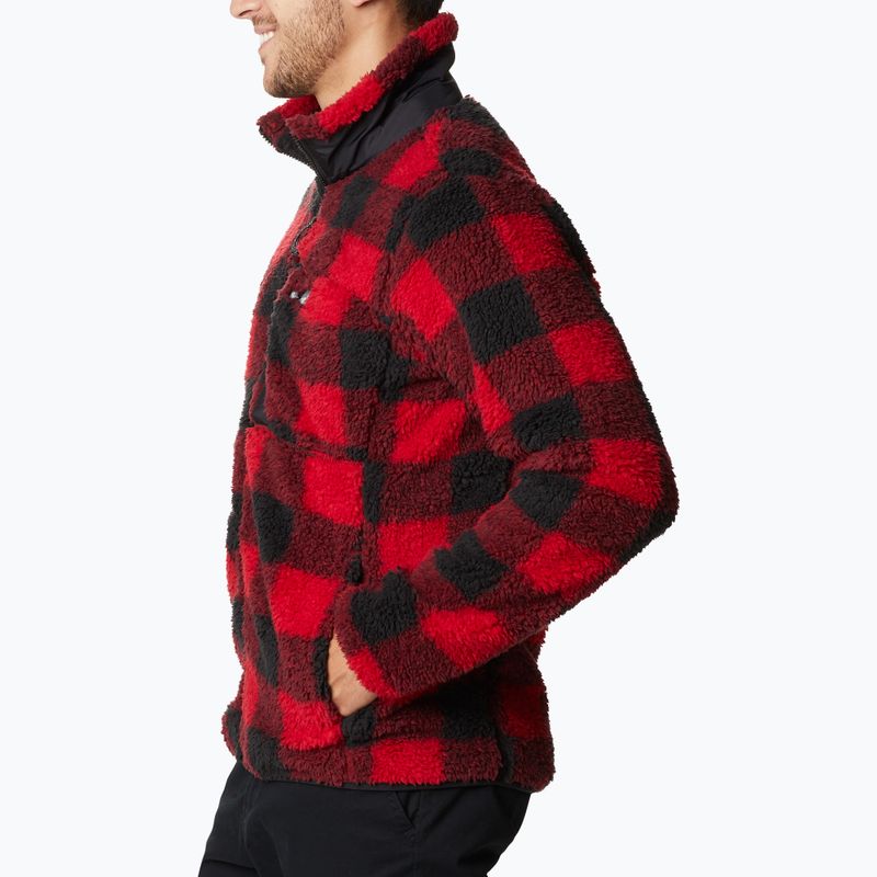 Felpa trekking uomo Columbia Winter Pass Print Fleece mountain red check 3