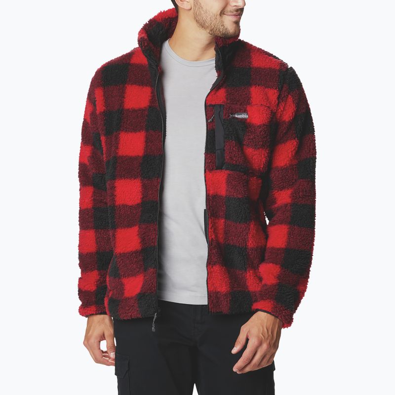 Felpa trekking uomo Columbia Winter Pass Print Fleece mountain red check 7