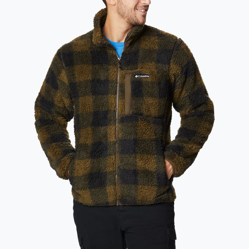 Felpa da trekking Columbia Winter Pass Print Fleece verde oliva a quadri da uomo