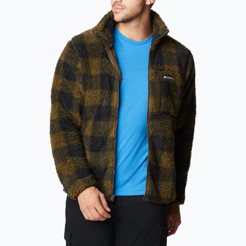 Felpa da trekking Columbia Winter Pass Print Fleece verde oliva a quadri da uomo 3