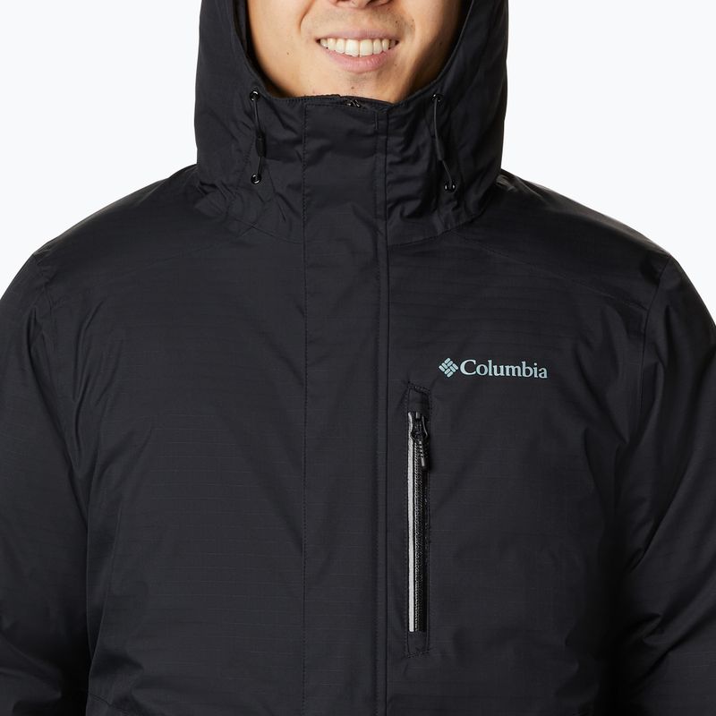 Columbia Oak Harbor Giacca invernale isolata da uomo nero 5
