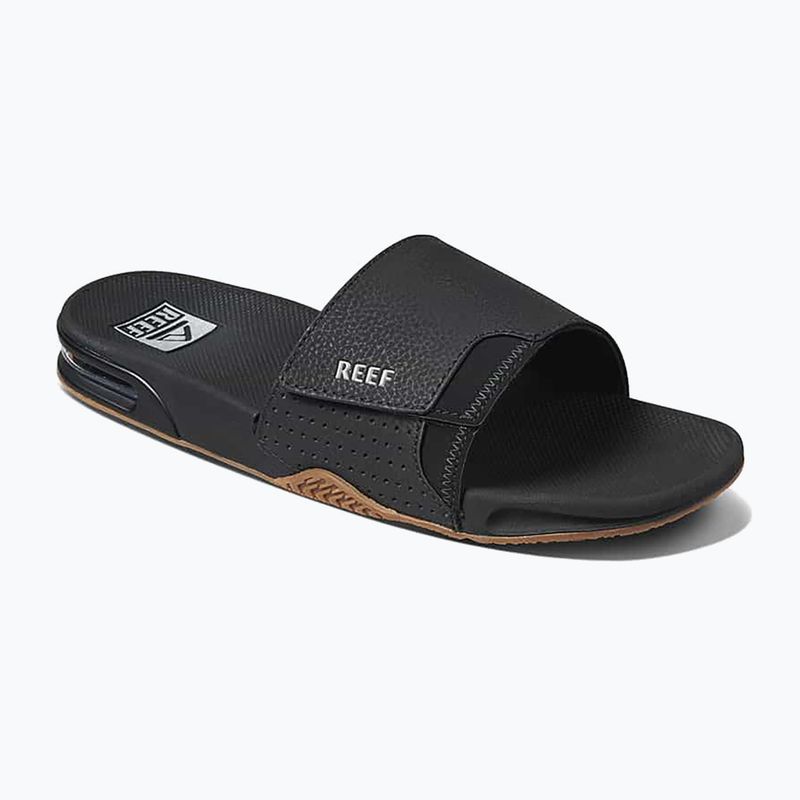REEF Fanning Slide nero/argento infradito da uomo 9