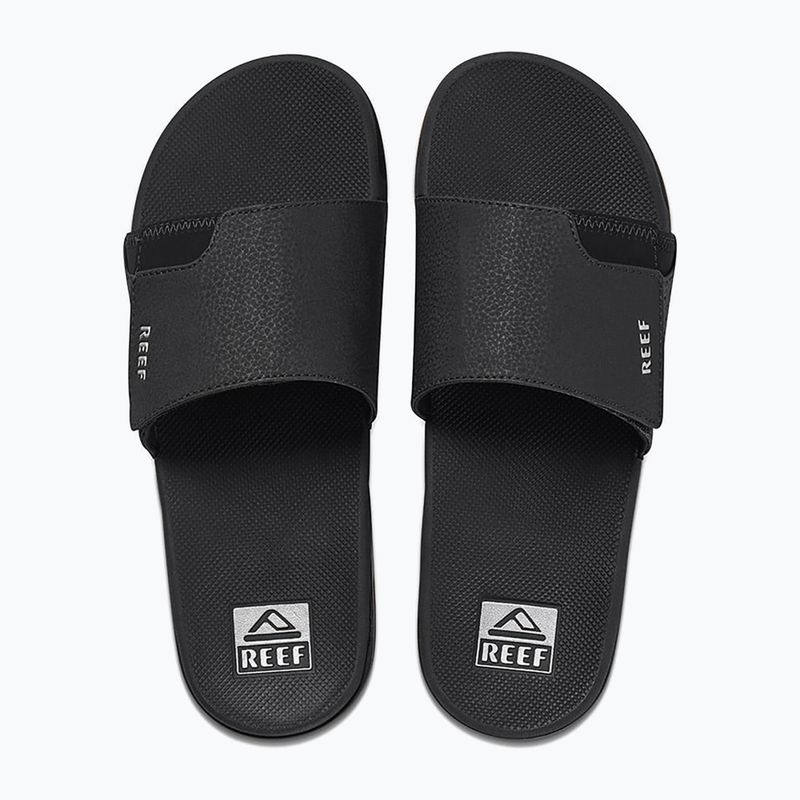 REEF Fanning Slide nero/argento infradito da uomo 12