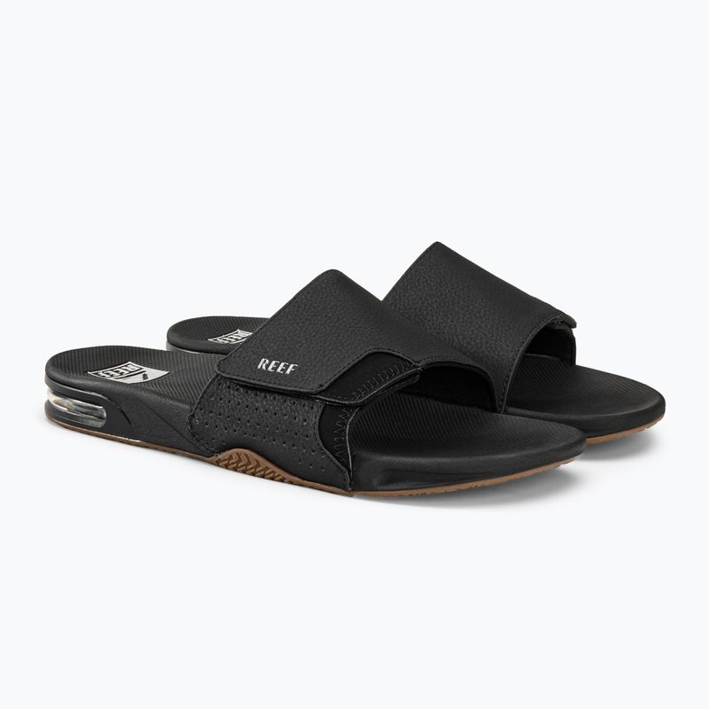 REEF Fanning Slide nero/argento infradito da uomo 4