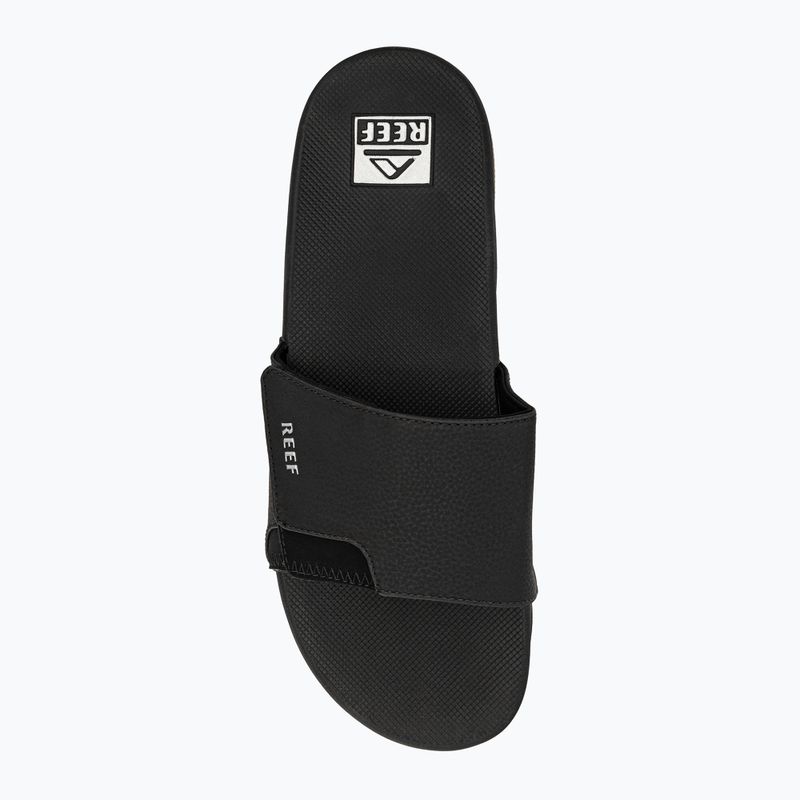 REEF Fanning Slide nero/argento infradito da uomo 6